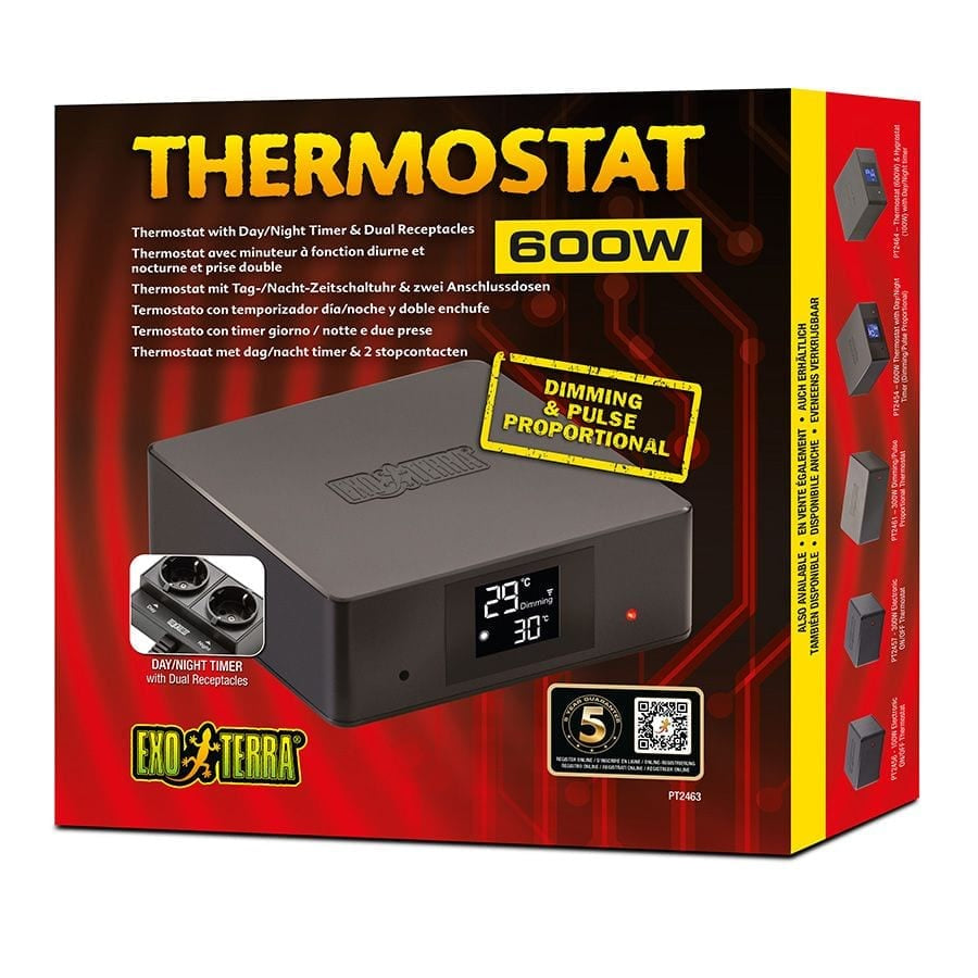 Exo Terra Thermostat 600w with Dual Recepticles