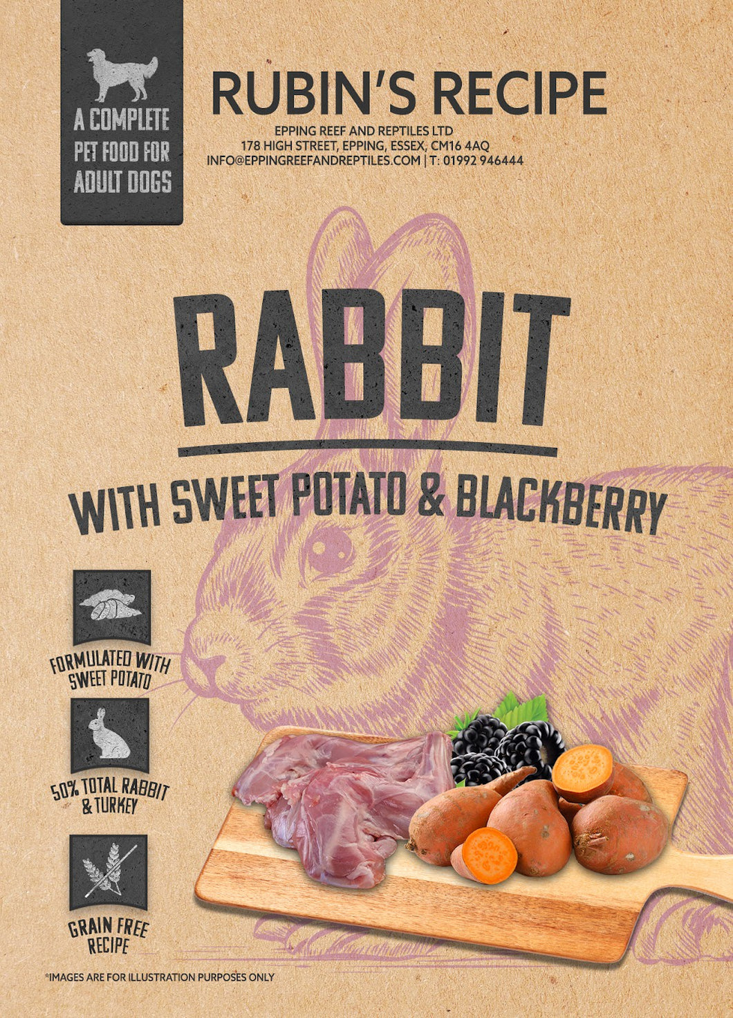 Rabbit with Sweet Potato & Blackberry 2kg